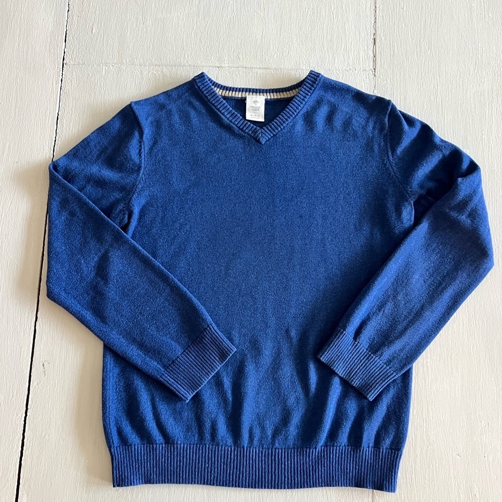 Tucker + Tate Boys Royal Blue V-Neck Sweater Size M 10/12 Preppy Classic